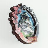 木製フレームマグネット 大阪城 立体マグネット 3D お土産 日本 土産 souvenir JAPAN Magnets ご当地 外国人 スーベニア ジャパン