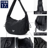 Reebok リーボック ワンショルダーバッグ メンズ レディース 軽量 大容量 約17L 通学 通勤 旅行 メッセンジャーバッグ ワンポイントロゴ ブランド 肩掛け 斜め掛け おしゃれ スポーティー シンプル 男女兼用 ユニセックス 黒 2026 karlas