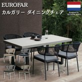 EUROFAR カルガリー ガーデンチェア 屋外 ダイニングチェア おしゃれ 4色 ロープ編み クッション付 軽量7kg 高級 テラス ホテルライク オランダ発 デザイナーズ 1年保証 組立不要 ガーデンファニチャー ウッドデッキ 庭 屋外椅子 ベージュ ダークグレー オリーブ ネイビー