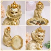 キャット 伯爵 トレー 置き物 アンティーク風 高貴な ネコ ねこ オブジェ フィギュア アンティークオブジェ アンティーク アニマル雑貨 猫 ジュエリートレイ デイリートレイ