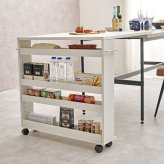 バタフライテーブル 幅70cm×奥行75cmタイプ バタフライテーブル 幅70cm 奥行き75cm 高さ74cm キャスター付き 拡張テーブル スリムラック オープンラック 棚 ラック キッチン収納 調味料ラック 補助テーブル ナチュラル シンプル 北欧 レトロ