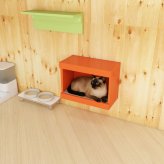 キャットハウス 壁掛け 幅53cm 猫家具 日本製 完成品 arneco Board House aino 猫用爪とぎ 爪研ぎ キャットステップ 猫用家具 多頭飼い 運動不足対策 木製 ペット家具 猫用品 省スペース リビング インテリア おしゃれ 北欧