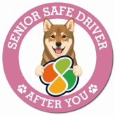 カーサイン 高齢者マーク SENIOR SAFE DRIVER 四国犬 マグネット 強力 直径13cm 肉球 日本製 車 ステッカー