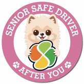 カーサイン 高齢者マーク SENIOR SAFE DRIVER ポメ柴 マグネット 強力 直径13cm 肉球 日本製 車 ステッカー