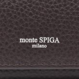 モンテスピガ　monte SPIGA　コンパクト財布　MOSMSP301DBR　ダークブラウン　濃茶　シュリンクレザー　牛革　三つ折り財布　トライフォード ウォレット