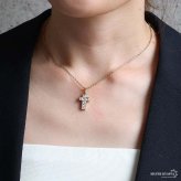 ステンレス クロスネックレス 小ぶり 18KGP レディース ペンダント ストーン 十字架 ゴールド 華奢 上品 きれいめ シンプル 大人 女性用 首飾り アクセサリー デイリー フェミニン おしゃれ 繊細 ワンポイント