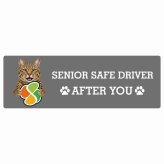 カーサイン 高齢者マーク SENIOR SAFE DRIVER ピクシーボブ ステッカー シール 長方形 15x5cm 肉球 日本製 車
