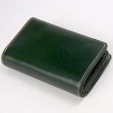 ベリーズヨーク　BELLIES YORK　二つ折り財布　BYTM1945GR　グリーン　緑色　ベジタブルタンニン　イタリアンレザー　牛革　”エイジングを楽しむ革小物”