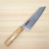 切付三徳ステンレス包丁　170mm SLD ダマスカス オリーブ八角柄 黒染仕上げ 日本製 徳蔵刃物 【TOKUZO KNIVES】 JAPAN Kitchen Knives 包丁 ほうちょう ホウチョウ 切れ味 家庭用 万能 両刃 お手入れ簡単 錆に強い プレゼント ギフト 贈り物 一生モノ INOX・イノックス