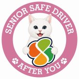 カーサイン 高齢者マーク SENIOR SAFE DRIVER 白 ステッカー シール 直径13cm 肉球 日本製 車
