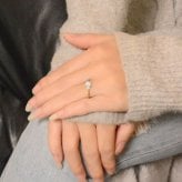 リング k18 ダイヤモンド 指輪 ブルームーン オーバル ゴールド ピンキーリング 大粒 イエローゴールドk18 18k 18金 華奢 6月 ホワイトデー