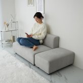 ソファー 2人掛け オットマン付き クッション付き ソファ 二人掛け カウチソファ コーナーソファ ローソファー 2P アームレス 肘なし コンパクト 一人暮らし ワンルーム はっ水 撥水 傷に強い 北欧 韓国インテリア おしゃれ 布製 コジー モノア