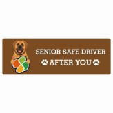 カーサイン 高齢者マーク SENIOR SAFE DRIVER 土佐犬 ステッカー シール 長方形 15x5cm 肉球 日本製 車
