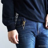 唐草キーリング クロスキーリング キーホルダー キーフック クリップ キーチェーン ゴールド シルバー ベルトループ アラベスク 十字架 フレア 重厚感 鍵 小物