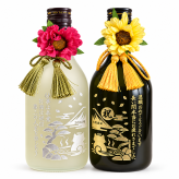 退職 異動 名入れ ギフト SXX 酒セット 麦焼酎 三和酒類 いいちこシルエット 720ml & いいちこ 深薫 720ml 飲み比べ2点セット タッセル紐・コサージュ付 ギフトBOX入り / プレゼント ギフト 退職 記念 誕生日 還暦 古希 喜寿 傘寿 米寿 緑寿 早寿 長寿 祝い
