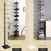 収納家具 ラック シューズ つっぱり式 シューズ収納 11段 高さ調節 突っ張り 靴箱 下駄箱 ディスプレイ 見せる収納 スリム 壁面収納 省スペース 大容量 玄関収納 ウォール おしゃれ インテリア 玄関 リビング 収納