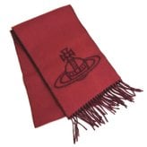 ヴィヴィアンウエストウッド マフラー Vivienne Westwood 81030006 W01MK N401 Double Face Scarf BLACK RED ブラック リバーシブル ビッグオーブロゴ