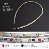 純チタン製 軽い 磁気ネックレス チタンネックレス メンズネックレス ゴールド シルバー 細身 普段使い スポーツ 磁力 磁石 遠赤外線 マイナスイオン メタリック バイカラー 中折れ 男性 金属アレルギー対応
