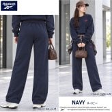 Reebok リーボック スウェットパンツ レディース ワイドパンツ ピンタック イージーパンツ 裏起毛 暖かい ロゴ 防寒 スタイルアップ 脚長 スポーツブランド ストリート ルームウェア M L LL 黒 RL-6501 2026FW Karlas