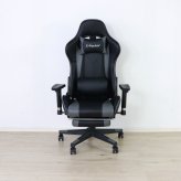 ゲーミングチェア 高さ調節 フットレスト付き グレー・ホワイト・オレンジ W70xD65xH123-133cm座面高44-54cm デスクチェア オフィスチェア パソコンチェア フットレスト グレイ ホワイト オレンジ おしゃれ 新生活