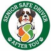 カーサイン 高齢者マーク SENIOR SAFE DRIVER セントバーナード ステッカー シール 直径13cm 肉球 日本製 車