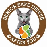 カーサイン 高齢者マーク SENIOR SAFE DRIVER ロシアンブルー ステッカー シール 直径13cm 肉球 日本製 車