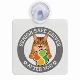 カーサイン 高齢者マーク SENIOR SAFE DRIVER ソマリ 車内用 吸盤タイプ 収れん火災防止タイプ 肉球 日本製 車 ステッカー