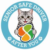 カーサイン 高齢者マーク SENIOR SAFE DRIVER アメリカンショートヘア ステッカー シール 直径13cm 肉球 日本製 車