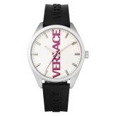 ヴェルサーチェ 腕時計 メンズ ホワイト シルバー ブラック 42mm VERSACE V-VERTICAL シリコンベルト スイス製 メンズ腕時計 軽量 ブランド おしゃれ プレゼント ギフト 卒業 入学 お祝い