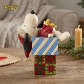 スヌーピー&ウッドストック クリスマスギフト 10.1cm クリスマス | ジムショア ピーナッツ グッズ フィギュア 人形 置物 彫刻 Jim Shore 正規輸入品
