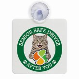 カーサイン 高齢者マーク SENIOR SAFE DRIVER マンクス 車内用 吸盤タイプ 収れん火災防止タイプ 肉球 日本製 車 ステッカー