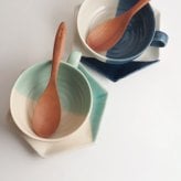 rokurome スープカップ・取皿・れんげスプーンペアセット / true colors line / ギフトボックス＆熨斗付き / 瀬戸焼 食器・プレート【送料無料（北海道・沖縄を除く）】