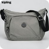 キプリング ショルダーバッグ レディース ブランド Kipling ガブ S PE+ ロゴ ワンポイント 総柄 ストライプ KI8039-4SY Diagonal Jacquard 黒
