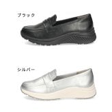 ローファー レディース 厚底ローファー 靴 3E 軽量 歩きやすい ふんわりクッション 耐滑ソール 吸水速乾 抗菌防臭 カジュアルシューズ Parade PA8527