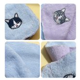 ふんわりタオルハンカチ 猫 ネコ カラーデュオハンカチ 刺繍 シンプル ワンポイント 女子高校生 彼女 プチギフト 贈り物 ふわふわ 母の日 敬老の日 猫好き おもしろ タオル ハンカチ ギフト 誕生日 ほんの気持ち プチプラ 子供 大人 ママ 母