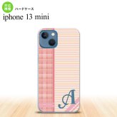 iPhone13mini iPhone13 mini ケース ハードケース チェック ボーダー ピンク +アルファベット  nk-i13m-1605i