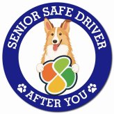 カーサイン 高齢者マーク SENIOR SAFE DRIVER スムースコリー マグネット 強力 直径13cm 肉球 日本製 車 ステッカー