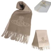 ヴィヴィアンウエストウッド マフラー Vivienne Westwood 81030006 W01MK C405 Double Face Scarf CAMEL キャメル リバーシブル ビッグオーブロゴ