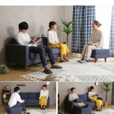 ソファ 座椅子 カウチ ー 3人掛け コーナー l字 ヘッドレスト クッション ロータイプ おしゃれ ロー ポケットコイル ファブリック リビング
