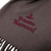 ヴィヴィアン ウエストウッド マフラー レディース メンズ ウール100％ ブラウン 茶色 オーブ ロゴ刺繍 冬 誕生日 記念日 クリスマス プレゼント ギフト 母 父 彼氏 彼女 友達 Vivienne Westwood 成人 卒業 入学