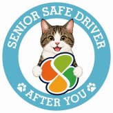 カーサイン 高齢者マーク SENIOR SAFE DRIVER キジ白 ステッカー シール 直径13cm 肉球 日本製 車