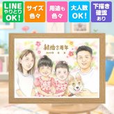 結婚記念日のギフトに、似顔絵でお祝いに花を添えませんか。 結婚記念日 似顔絵 贈り物 手描き ギフト プレゼント 名入れ 結婚記念日 結婚30周年 金婚式 お祝い 記念 結婚10周年 周年記念 家族 夫婦 ご両親 修正無料 下書き確認 名入れ 一生もの 宝物 サプライズ 実績多数 一生もの 宝物 感謝 結婚記念日 記念日 メモリアルギフト カラフル おすすめ 贈答品 ブライダルギフト 百寿祝い