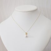 ［pearl585］ 8mm - 8.5mm ホワイトピンク ペンダント ダイヤモンド付 あこや真珠 0.01ct ハート
