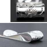 マネークリップ 幅18mm 名入れ 刻印 無料 誕生石入れ可 シルバー925 札ばさみ ハワイアンジュエリー スクロール柄 シンプル スマート会計 札入れ ブランド メンズ レディース 誕生日 プレゼント ハロウィン 【品番：SMCM106】
