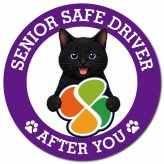 カーサイン 高齢者マーク SENIOR SAFE DRIVER 黒 マグネット 強力 直径13cm 肉球 日本製 車 ステッカー