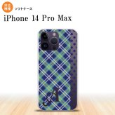 iPhone14 ProMax iPhone14 Pro Max スマホケース 背面ケースソフトケース タータン ドット 青 +アルファベット 2022年 9月発売 nk-i14pm-tp1534i
