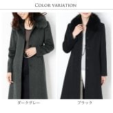 カシミヤ コート レディース 100％ ロングコート フォックス ファー 襟付き ブランド Filomo 着丈107cm 秋 冬 ブラック フォーマル カシミヤコート 冠婚葬祭 大きいサイズ 卒業 卒園 入学 入園 ギフト プレゼント 6F (6034r)