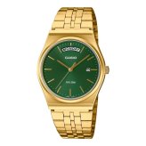 箱なし カシオ 腕時計 メンズ グリーン ゴールド アナログ 50m防水 曜日 日付 カレンダー メタルベルト レトロ おしゃれ ビジネス 仕事 海外モデル プレゼント ギフト CASIO 成人 卒業 入学