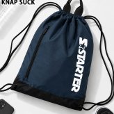 ナップサック STARTER スターター メンズ レディース ナイロンバッグ 軽量 破れにくい 通学 通勤 旅行 ジム スポーツ ロゴ ブランド カジュアル シンプル ユニセックス 中学生 高校生 黒 紺 2026fw karlas