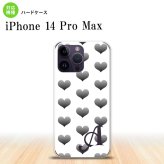 iPhone14 ProMax iPhone14 Pro Max スマホケース 背面ケース ハードケース ハート A 白 グレー +アルファベット 2022年 9月発売 nk-i14pm-116i